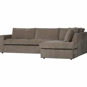 Sale WOOOD Hajo Hoekbank Rechts Ribstof Taupe