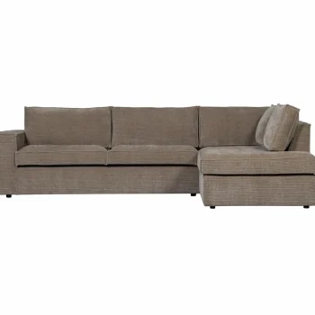 Sale WOOOD Hajo Hoekbank Rechts Ribstof Taupe