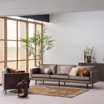 Clearance WOOOD Ian Handgeweven Vloerkleed Wol/katoen Bruin 170 X 240 Cm