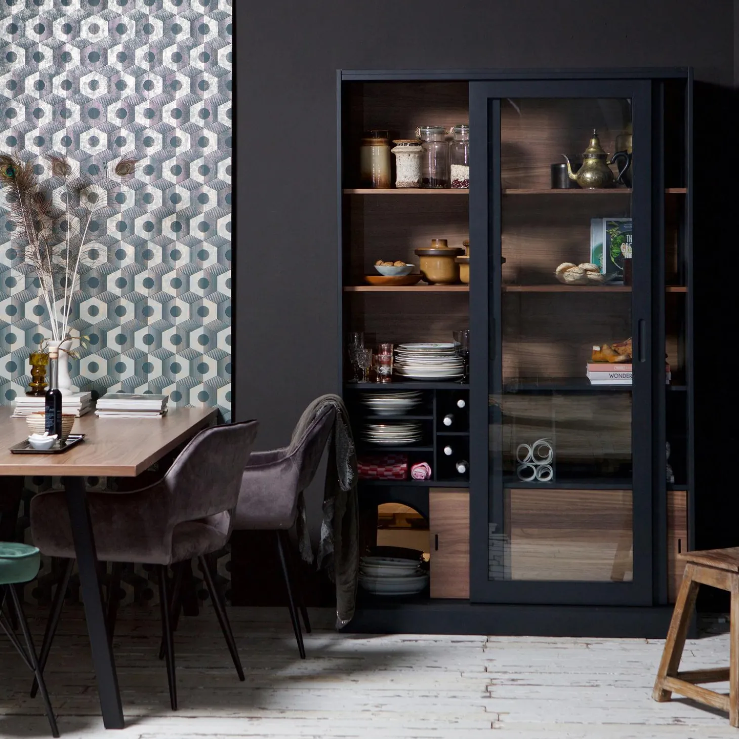 james-vitrinekast-zwartwalnoot-maqWlHmk-2.webp Sale WOOOD James Vitrinekast Zwart/walnoot