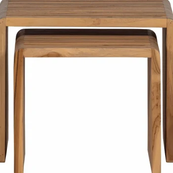 Discount WOOOD Jasmijn Bijzettafel Recycled Teak Naturel - Set Van 2
