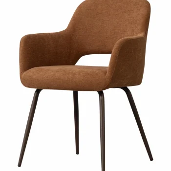 Fashion WOOOD Jenny Eetkamerstoel Geweven Stof Bruin