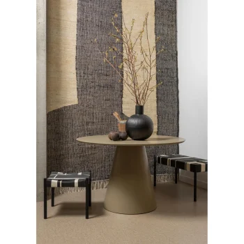 Best WOOOD Jorre Eettafel Mdf ø120 Cm Militair Bruin