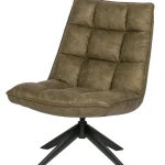 Outlet WOOOD Jouke Draaifauteuil Leerlook Groen