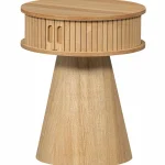 Outlet WOOOD Karri Nachtkastje Rond Hout Naturel