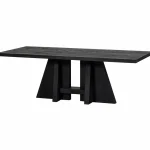 Best WOOOD Kean Eettafel Met Middenpoot Mango Zwart 220x100 Cm