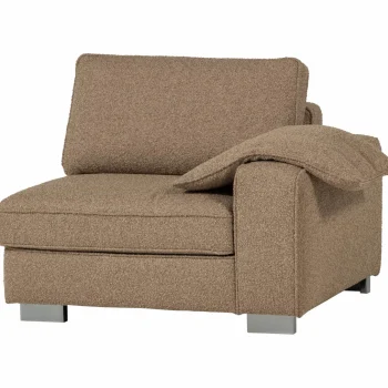 Fashion WOOOD Lazy 1-zits Element Met Arm Rechts Bouclé Bruin