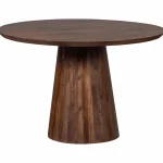 New WOOOD Limit Eetkamertafel Rond Mango Hout Walnoot ø130 Cm