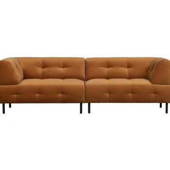 Hot WOOOD Lloyd 4-zits Bank Velvet Kaneel