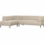 Outlet WOOOD Lloyd Hoekbank Links Grof Geweven Naturel Melange