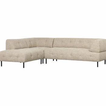 Outlet WOOOD Lloyd Hoekbank Links Grof Geweven Naturel Melange