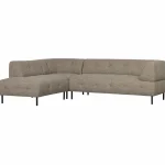 Best WOOOD Lloyd Hoekbank Links Grof Geweven Bruin Melange