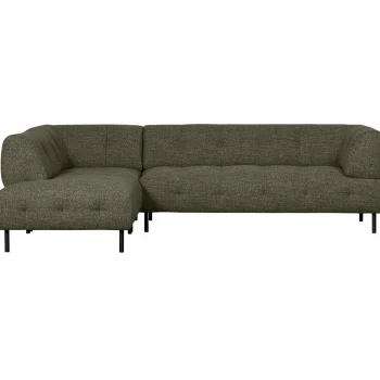 Clearance WOOOD Lloyd Hoekbank Links Grof Geweven Groen Melange