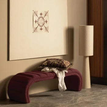 Best WOOOD Loft Tafellamp Metaal/bouclé 90xø22 Cm Naturel