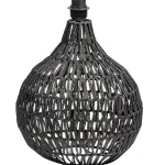 Online WOOOD Macy Tafellampvoet Rattan Look Zwart