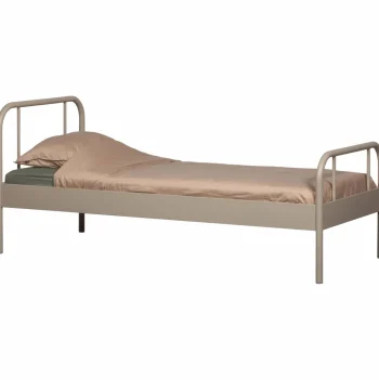 Outlet WOOOD Mata 1-persoons Bed Metaal Zand 90x200 Cm