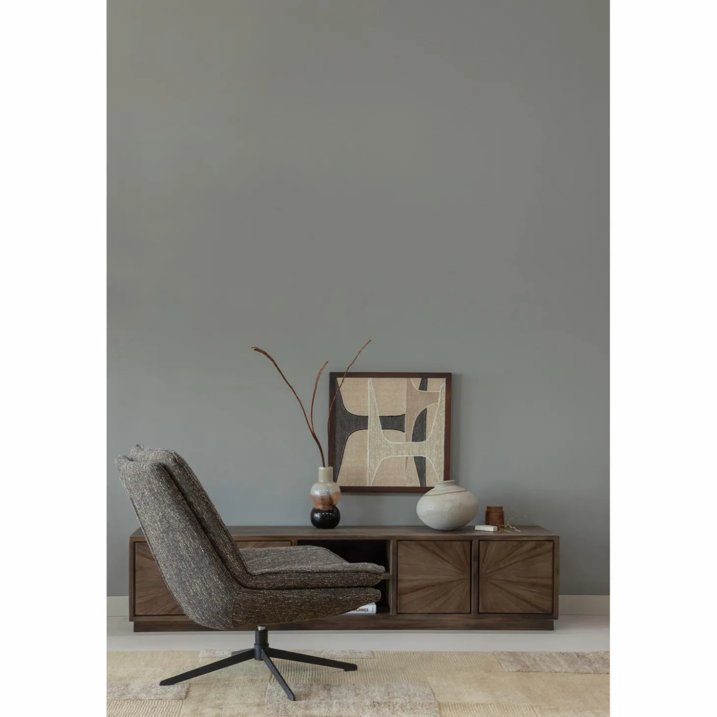 milaro-draaifauteuil-bruin-mel-jZqTPzvM-2.webp Sale WOOOD Milaro Draaifauteuil Melange Bruin