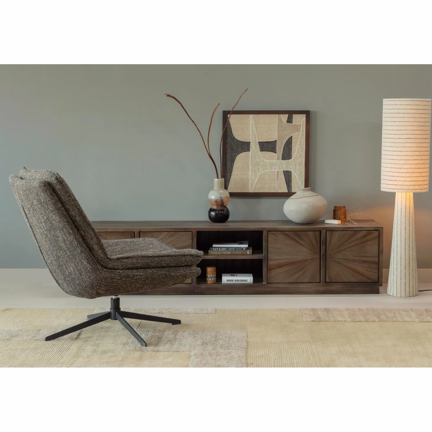 milaro-draaifauteuil-bruin-mel-jZqTPzvM-3.webp Sale WOOOD Milaro Draaifauteuil Melange Bruin