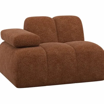 Discount WOOOD Mojo 1-zits Element Arm Links Wollig Roestbruin