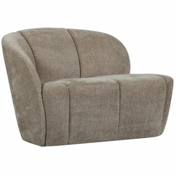 Outlet WOOOD Mojo 2-zits Bankje Links Ribstof Donker Zand Donkerzand