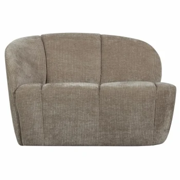 Outlet WOOOD Mojo 2-zits Bankje Links Ribstof Donker Zand Donkerzand