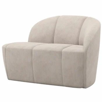 Best WOOOD Mojo 2-zits Bankje Rechts Ribstof Ecru