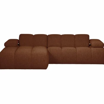 Fashion WOOOD Mojo Chaise Longue Bank Links Bouclé Roestbruin Melange