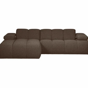 Outlet WOOOD Mojo Chaise Longue Bank Links Bouclé Bruin Melange