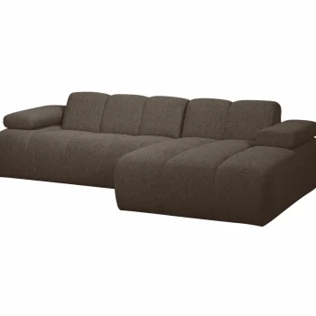 Fashion WOOOD Mojo Chaise Longue Bank Rechts Bouclé Bruin Melange