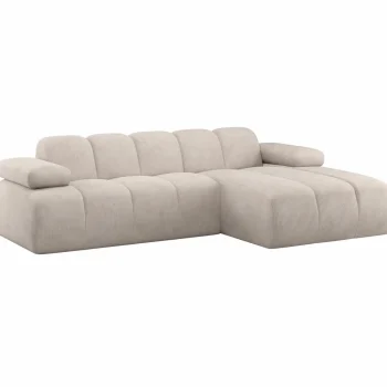 Best WOOOD Mojo Chaise Longue Bank Rechts Ribstof Ecru