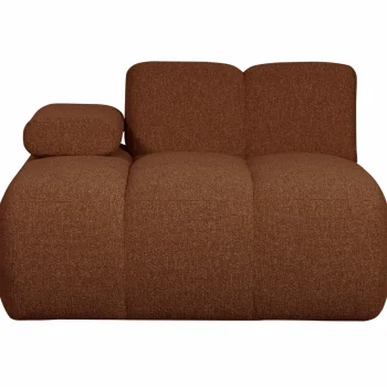 Outlet WOOOD Mojo Chaise Longue Element Links Bouclé Roestbruin Melange