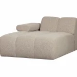 New WOOOD Mojo Chaise Longue Element Links Bouclé Beige Melange