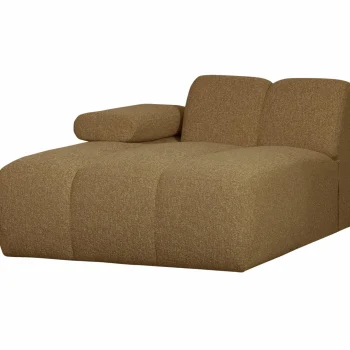 Online WOOOD Mojo Chaise Longue Element Links Bouclé Geel/bruin Melange