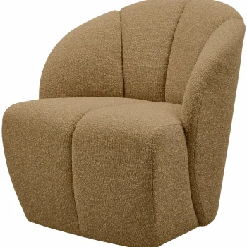 New WOOOD Mojo Draaifauteuil Bouclé Geel/bruin Melange
