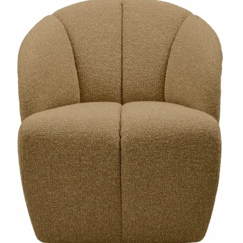 New WOOOD Mojo Draaifauteuil Bouclé Geel/bruin Melange