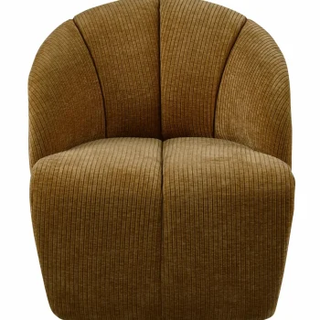 Best WOOOD Mojo Draaifauteuil Ribstof Honinggeel