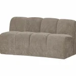 Outlet WOOOD Mojo Eetbankje 164 Cm Met Rugleuning Ribstof Donker Zand Donkerzand