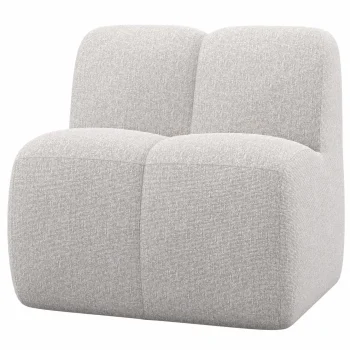 Online WOOOD Mojo Eetbankje 84 Cm Met Rugleuning Bouclé Ecru Melange