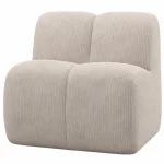 Hot WOOOD Mojo Eetbankje 84 Cm Met Rugleuning Ribstof Ecru