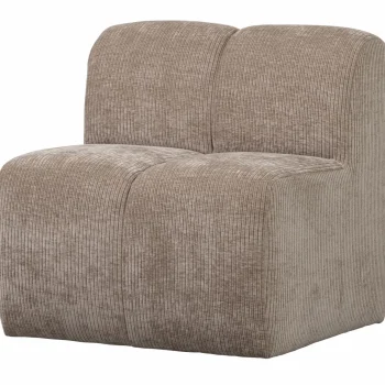 New WOOOD Mojo Eetbankje 84 Cm Met Rugleuning Ribstof Donker Zand Donkerzand