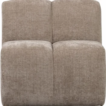 New WOOOD Mojo Eetbankje 84 Cm Met Rugleuning Ribstof Donker Zand Donkerzand