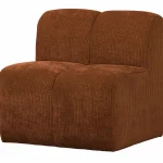 Outlet WOOOD Mojo Eetbankje 84 Cm Met Rugleuning Ribstof Roestbruin