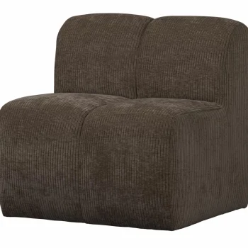 Hot WOOOD Mojo Eetbankje 84 Cm Met Rugleuning Ribstof Bruin