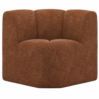 Best WOOOD Mojo Eetbankje Hoek Met Rugleuning Wollig Roestbruin