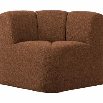 New WOOOD Mojo Eetbankje Hoek Met Rugleuning Bouclé Roestbruin Melange