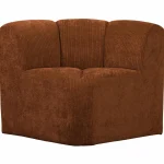 Clearance WOOOD Mojo Eetbankje Hoek Met Rugleuning Ribstof Roestbruin