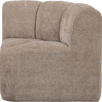 Hot WOOOD Mojo Eetbankje Hoek Met Rugleuning Ribstof Donker Zand Donkerzand