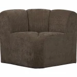 Discount WOOOD Mojo Eetbankje Hoek Met Rugleuning Ribstof Bruin