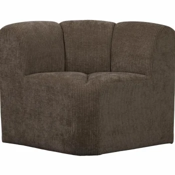 Discount WOOOD Mojo Eetbankje Hoek Met Rugleuning Ribstof Bruin