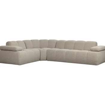 Clearance WOOOD Mojo Hoekbank Links Bouclé Beige Melange